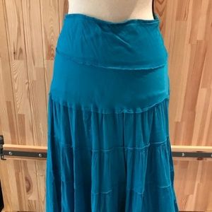 Turquoise tiered skirt